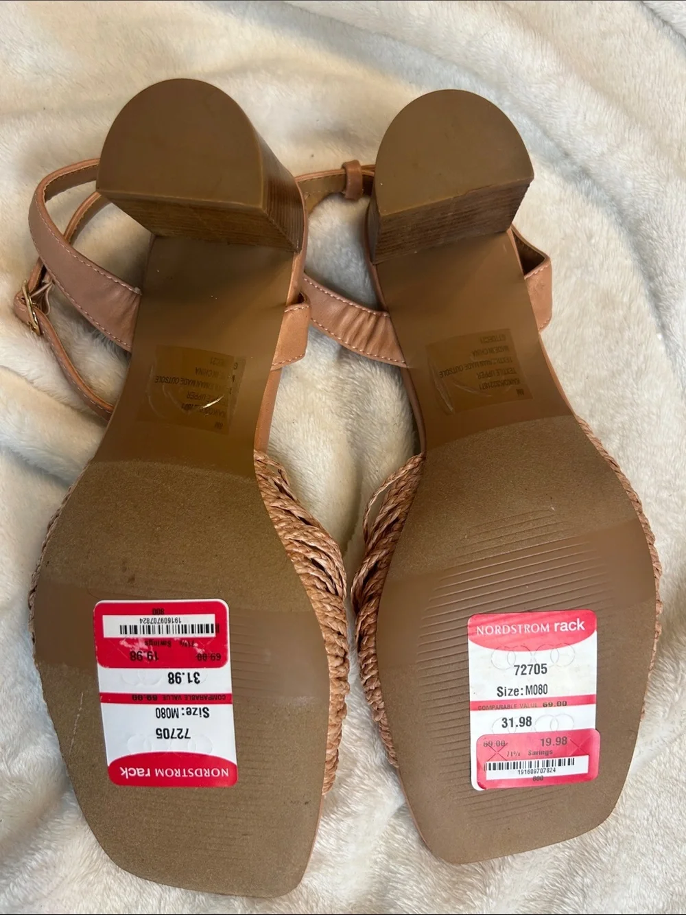 Kensie Tan Braided Knot Ankle-Strap Heels
